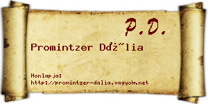 Promintzer Dália névjegykártya